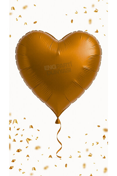 ENG PARTİ DÜNYASI Heart Foil Balloon Caramel 18 Inch