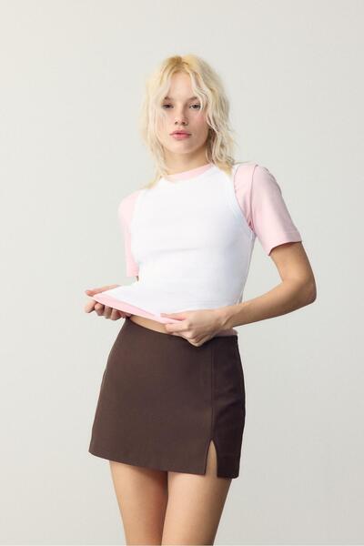 Stradivarius Basic dar kesim top