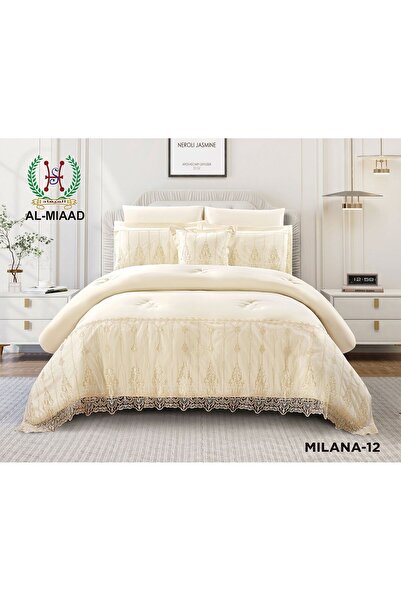 ALMIAAD Bridal double bed sheet set with lace, 7 pieces - Double bed comforte...