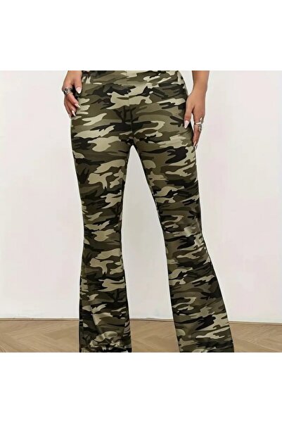 Caddebostan Moda Camouflage High Waist Diver Fabric Spanish Trotting Leggings...