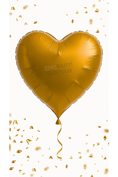 ENG PARTİ DÜNYASI Heart Foil Balloon Gold Rose 18 Inch