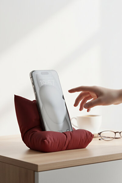 Pazarois Special Design Phone Stand with Pillow Figure Red