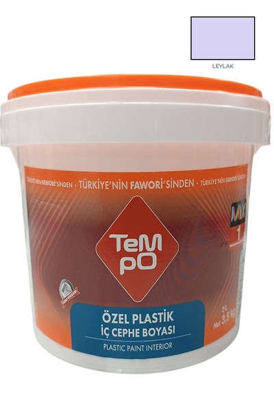 Tempo Yeni Özel Plastik Nefes Alan İç Cephe Duvar Boyası 3.5 Kg Leylak