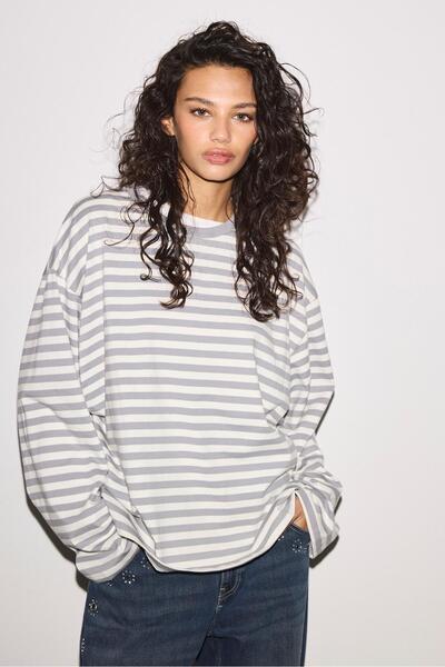Stradivarius Çizgili uzun kollu t-shirt