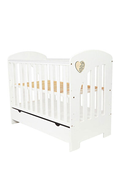 MAMO-TATO Patut bebe din lemn multifunctional Paula Heart Gold -