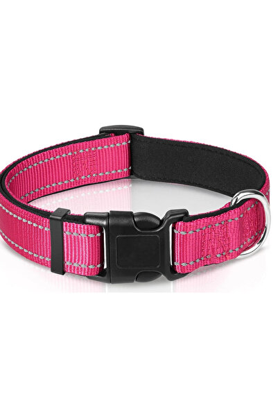OEM Joytale reflective dog collar, size S, nylon, pink
