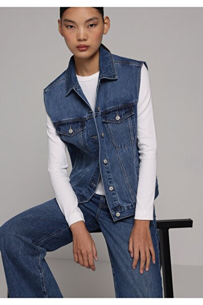 Colin's Regular Fit Women's Mid Indigo Denim Vest
