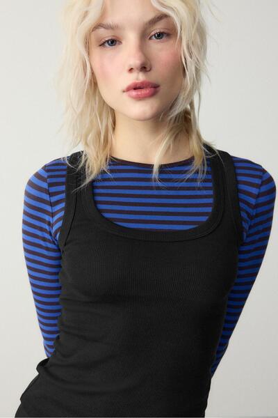 Stradivarius Fitilli çapraz askılı t-shirt