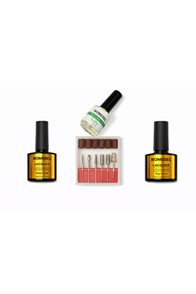 bomesel Set profesional unghii – Ulei cuticule Lily + Base Coat & Top Coat + ...