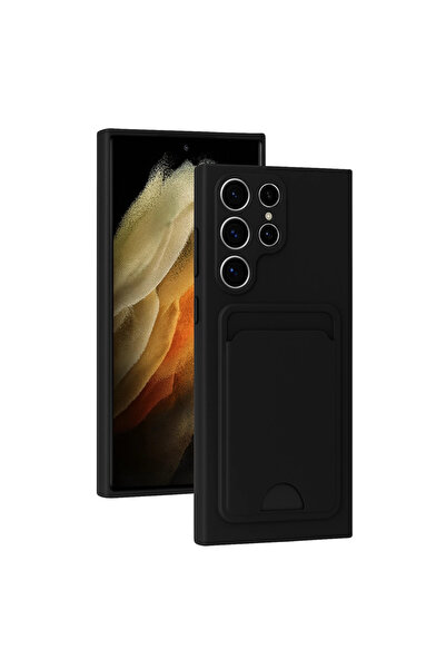 eco port حافظة سامسونج جالاكسي S24 الترا من السيليكون مع بطاقة فيلبس كلفن - أسود