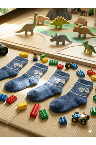 Üstünel çorap Boy's Set of 4 Car Patterned Cotton Soft Textured Socks