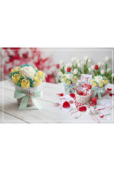 AlessandrinaCandles Premium Martisor: Handmade Wax Floral Arrangement, Spring...