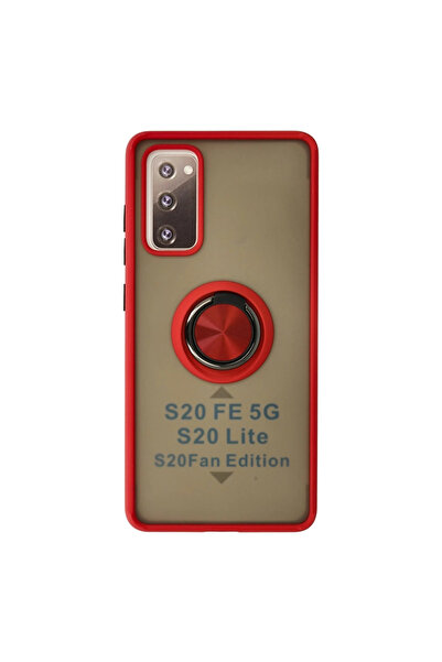 eco port جراب سامسونج جالاكسي S20 Fe غطاء سيليكون مونتريال مع حلقة - أحمر