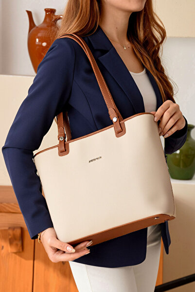Just Polo Kadın 3 Bölmeli Orta Boy Omuz Çantası Shopper & Shoulder Bag (30x25...