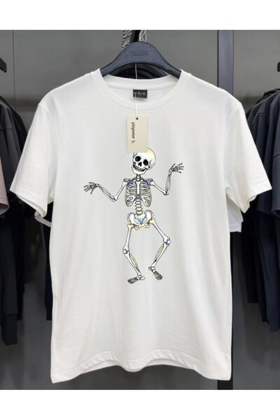 playwear PLAY WEAR Tricou unisex cu imprimeu I DON'T KNOW SKELETON, cu decolt...