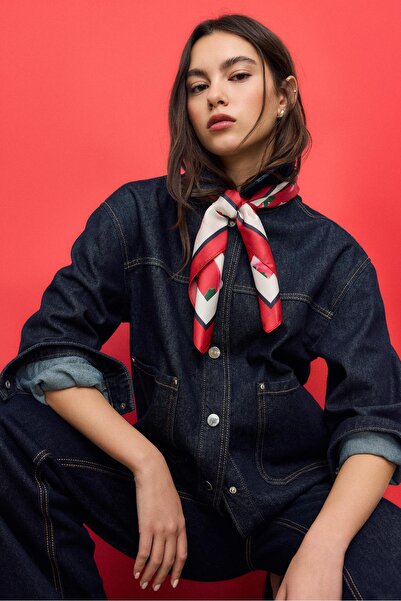 Stradivarius Domates desenli fular