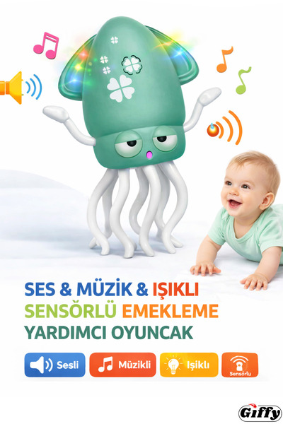 giffy Oyuncak Sesli Işıklı Sensörlü Akıllı Emekleme Oyuncağı – Bebekler İçin ...