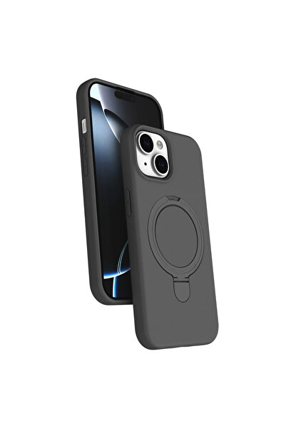 eco port غطاء حماية آيفون 15 بلس مع حامل ماج سيف - رمادي تيتان