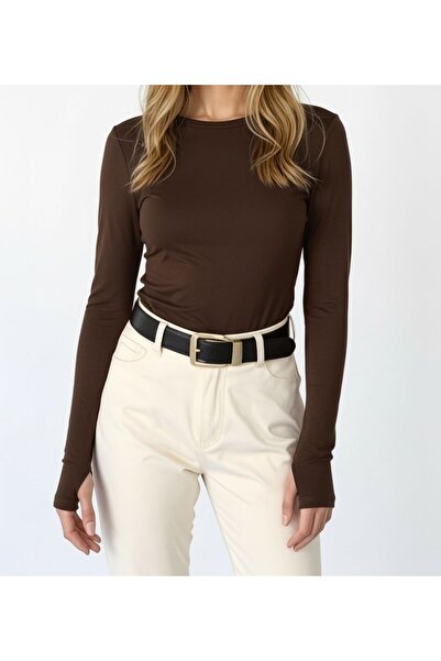 SEWANO Women's Finger Detailed Bodysuit