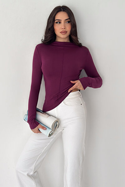 Noa&Noa بلوزة نسائية بتفاصيل خياطة مميزة - خط أبيض