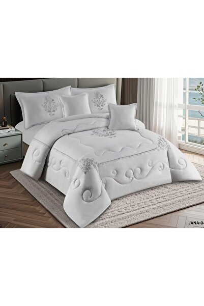 alzawia *Embroidered double bedsheet set (JANA) - 6 pieces