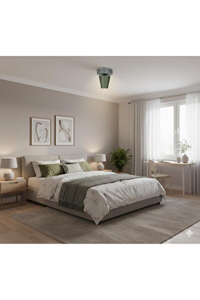 BİAVİZE HASIR BAŞLIKLI GRİ KROMLU TEKLİ AVİZE(YATAK ODASI-GENC ODASI-MUTFAK-K...