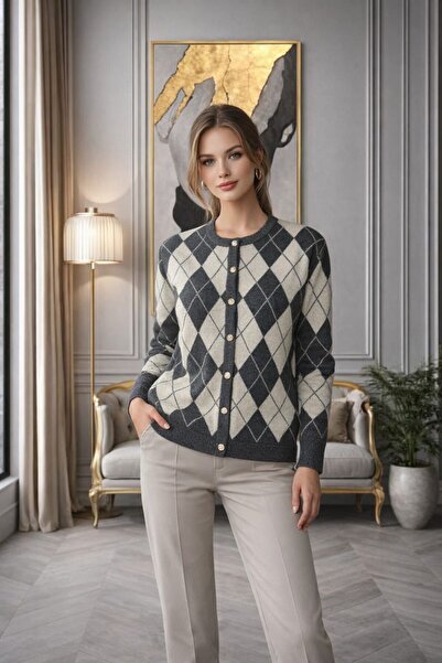 DOVEN Baklava desen yumoş triko ceket