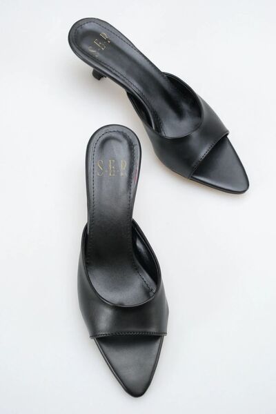 sermoda Heeled women's slippers - 5 cm thin heeled pointed toe women's slippe...