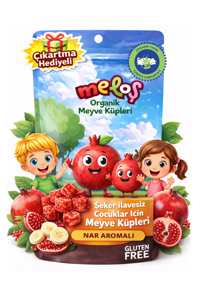 Meloş Organic Fruit Cubes (Pomegranate Flavored)(100 Gr)