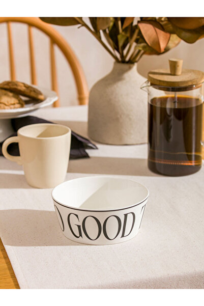 LC Waikiki Rmz Gi̇yi̇m Farkiyla Printed Lettering Printed Porcelain Bowl 14 cm