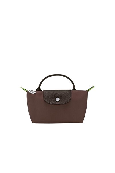 Longchamp Le Pliage Green Pouch With Handle Mocha
