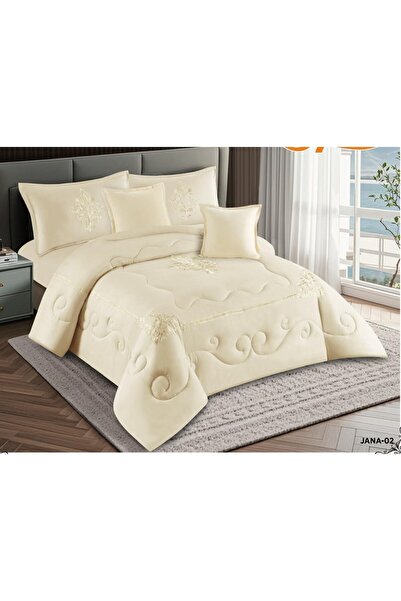 alzawia *Embroidered double bedsheet set (JANA) - 6 pieces