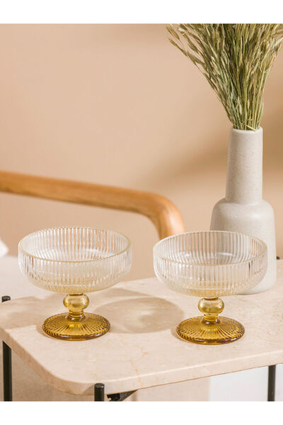 LC Waikiki Rmz Gi̇yi̇m Farkiyla Footed Glass Bowl Set of 2