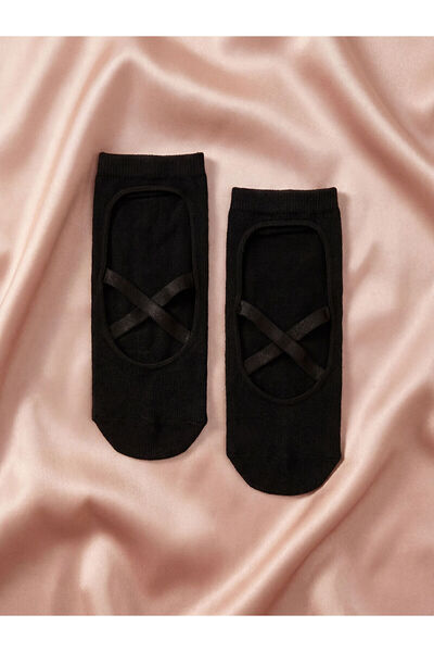 LC Waikiki Alita City Lcw Dream Black Plain Women's Booties Socks with a Diff...