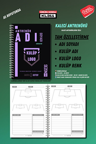 Saatistan Profesyonel Kaleci Antrenörü Defteri, Antrenman ve Takip İçin Ideal...