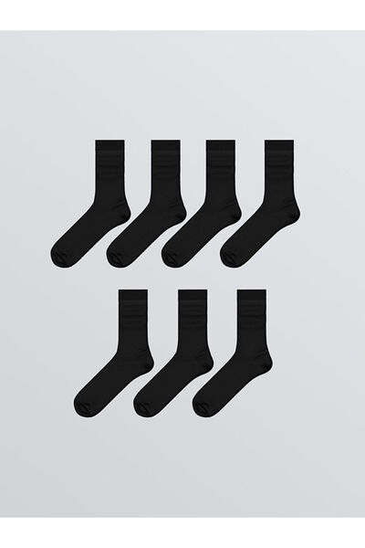 LC Waikiki Black Men's Bamboo Sock Socks, Pack of 7