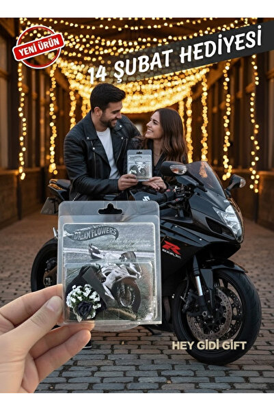 HEY GİDİ GİFT HotFlowers Özel Seri Motor Temalı "İlk Çiçek" Tasarımlı Mini Bu...