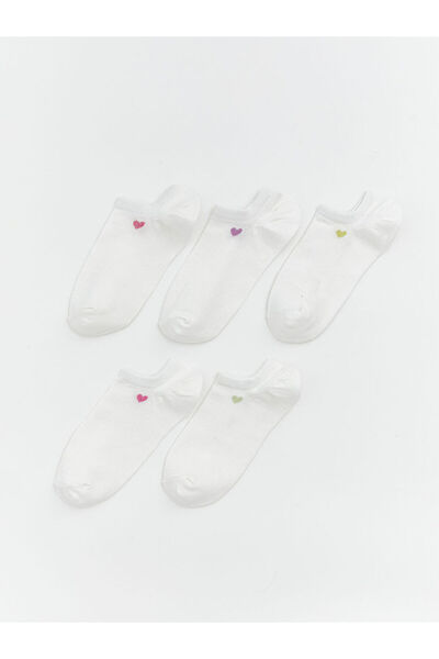 LC Waikiki Sparkling Choices Heart Printed Women's Sneaker Socks 5-Pack from ...