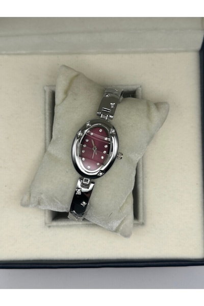 chaoyada Oval Kasa Taş Detaylı Yarım Kelepçe Kadın Kol Saati Hediye Kutusunda