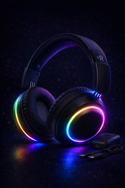 ALMANARA PROJECT AuroraBeat HR-3 Kablosuz Bluetooth Kulaklık – RGB Işıklı, Gü...