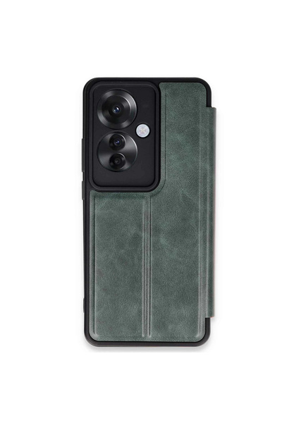 eco port غطاء فليب لهاتف اوبو رينو 11 اف - أخضر داكن