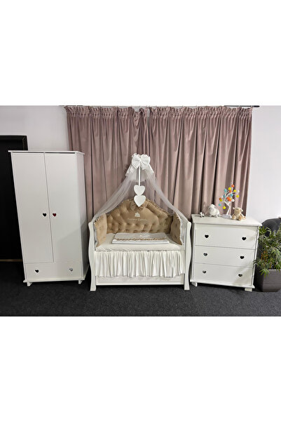 PeppiBambini Lenjerie de patut personalizata 11 piese REGAL Catifea Beige -