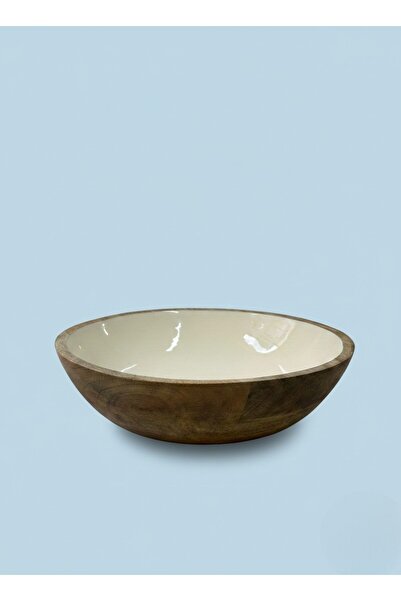 FARALYAHOME Mango Wood Bowl 25X7 cm Presentation Bowl, Salad Bowl, Fruit Bowl
