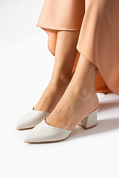 Parparastil Neri̇a Women's Stone Pointed Toe Short Block Heeled Closed Toe Sl...