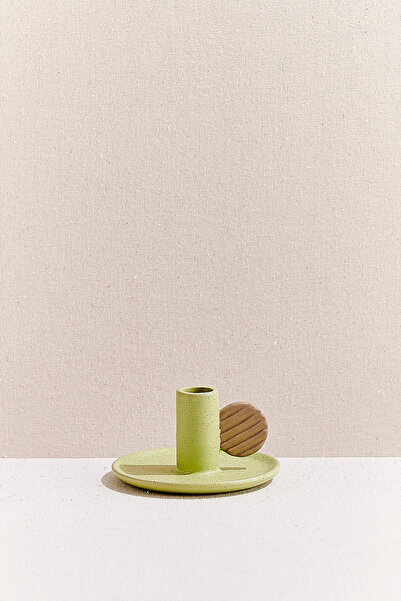 Paşabahçe Minimal No:3 Seramik Şamdan Mumluk Yeşil