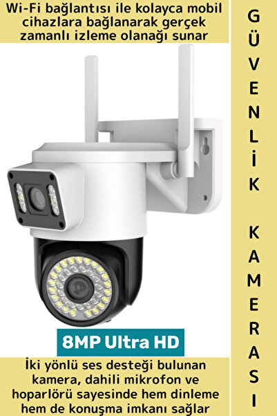 Wintoup Dış Mekan İş Yeri Gece Görüş İki Yön Ses Hareket Algı 8MP Ultra HD Wi...