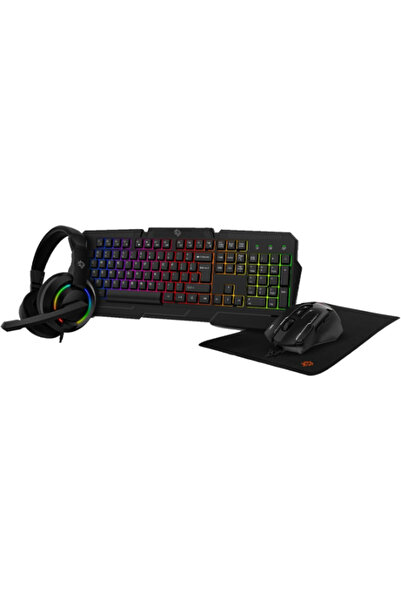 Porodo Gaming 4IN1 Combo With Keyboard, Head Phone, Mouse And Mouse Pad - PDX221