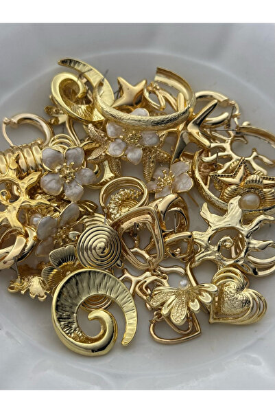 roshel 2 Çift Küpe Vip Seri 14 Ayar Altın Kaplama Karışık Küpe 2 Çift Karışık...