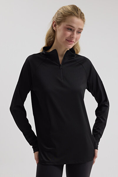 bh collection B&H COLLECTİON KADIN SPOR CEKET YARIM FERMUARLI HIZLI KURUMA