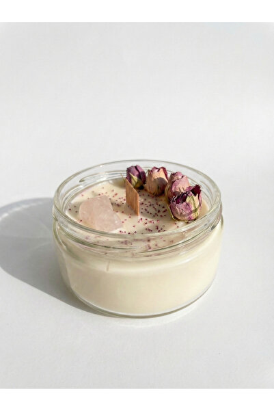 Anima Glow Rose Glow - %100 Doğal Soya, Gül Kokulu, Pembe Kuvars Taşlı ve Ahş...